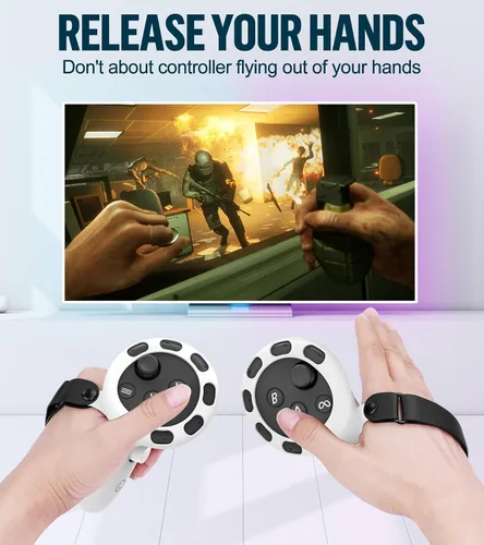 Vista 4 de Silicone Cover Set Compatible with OculusMeta Quest 3, VR Accessories Protective Cover Includes Controller Grips, Front Shell Headset Cover and Face