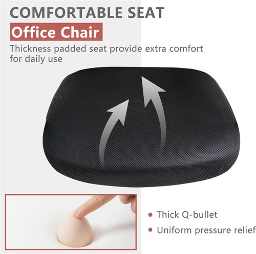 Vista 6 de Silla ergonómica de oficina, silla de escritorio para el hogar, silla de malla con respaldo medio, silla giratoria para computadora, silla ejecutiva