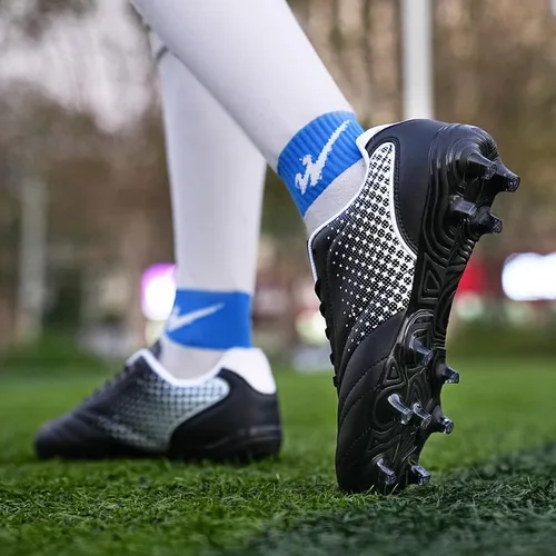 Vista 7 de Zapatos de fútbol para niños y niñas, zapatos de fútbol para niños y niñas, atléticos, para exteriores, zapatos de fútbol para jóvenes, zapatos