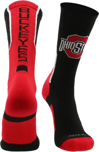 Vista 6 de TCK NCAA Perimeter Crew Socks, calcetines deportivos de equipo de rendimiento atlético para hombres y mujeres, absorben la humedad, con licencia