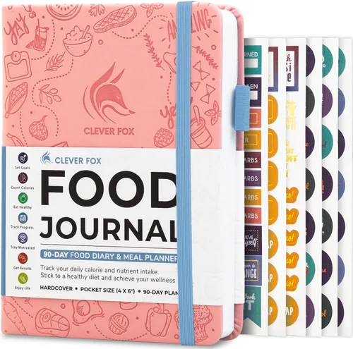 Vista 25 de Clever Fox Diario de Comida de Bolsillo - Diario de Comidas Diario, Planificador de Comidas para Llevar un Control de Calorías y Nutrientes