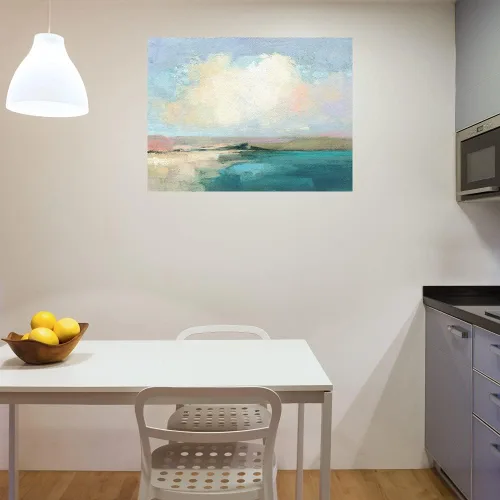 Vista 3 de Fine Art Canvas Decoración de pared de lienzo de cielo costero por la artista Julia Purinton para sala de estar, dormitorio, baño, cocina, oficina