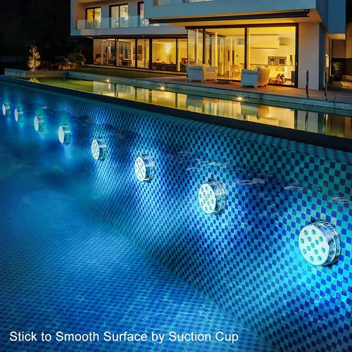 Vista 7 de LOFTEK Luces LED sumergibles con control remoto RF (164 pies), luces de piscina impermeables completas para piscina interior con imanes, ventosas