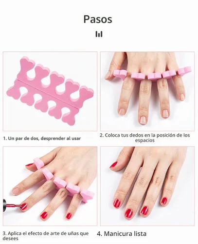 Vista 4 de Emivery 50 separadores de uñas rosadas para manicura y pedicura para mujeres y niñas