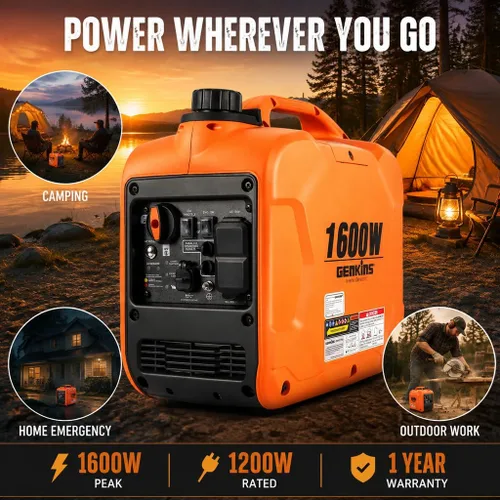 Vista 5 de Generador inversor portátil GK 1600W, bajo nivel de ruido para acampar, 26