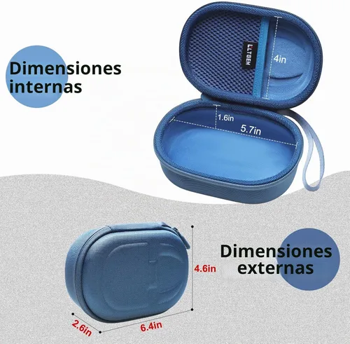 Vista 2 de LTGEM - Funda compatible con altavoz Bluetooth JBL Clip 4/5 Ultra portátil, impermeable, a prueba de polvo, color azul Estuche de viaje duro