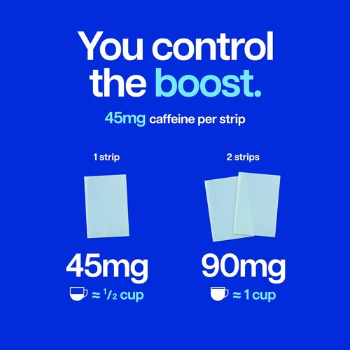 Vista 3 de Daps Mint Energy Strips - 45 mg de cafeína natural + vitaminas B, suplemento energético de acción rápida, funciona más rápido que el café, sobre