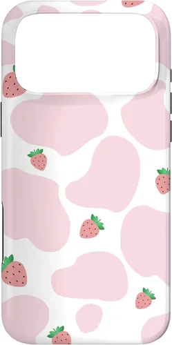 Vista 22 de Baby Pink Cow Print Pattern Cute Strawberry Cow Animal Gift Case for iPhone 17