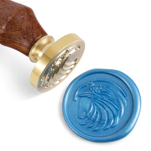 Vista 15 de Mceal Sello de cera, cabeza de latón con mango de palisandro, 1.2"(30mm) de diámetro, (signo de dólar)