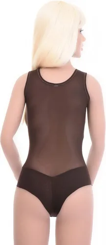 Vista 3 de TIARA GALIANO Enterizo brasileño sin mangas con cuello redondo para mujer, de malla transparente, 375