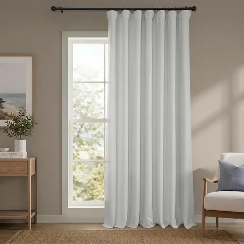 Vista 73 de HPD Half Price Drapes - Cortinas de lino sintético para sala de estar (2 paneles) - 100 pulgadas de ancho x 84 pulgadas de largo - Cortinas