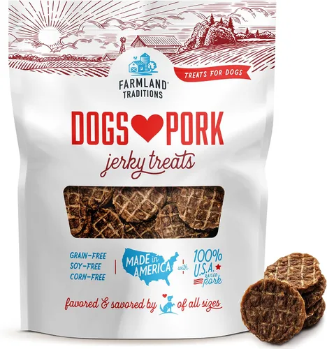 Vista 11 de Dulces de carne seca de res que a los perros de Farmland Traditions les encantan con solo 3 ingredientes y sin rellenos, bolsa de 5 onzas Made in