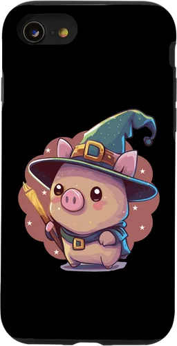 Vista 13 de Funda para iPhone 15 Cute Wizard Pig RPG Nerd Roleplaying Geek