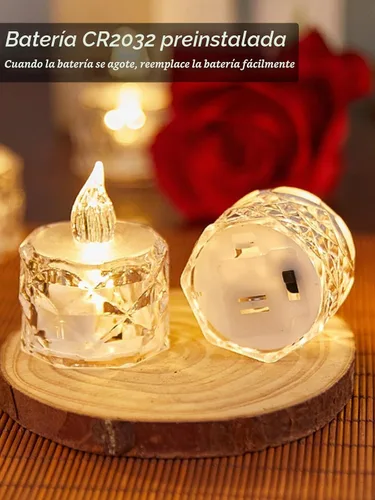 Vista 6 de Paquete de 12 velas de té LED sin llama, para decoración de Halloween, Navidad, hogar/boda, regalos de días festivos y luces decorativas