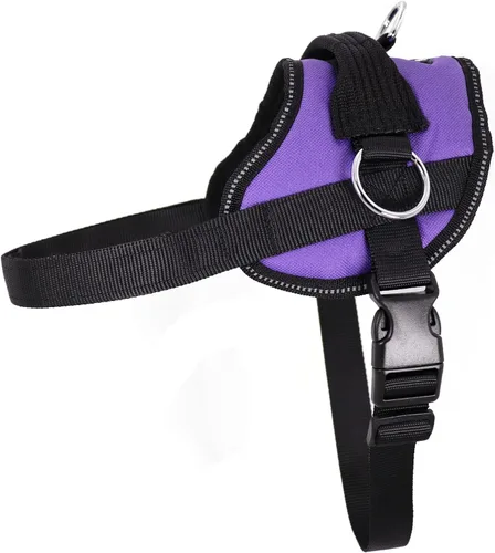 Vista 15 de Bark Appeal - Arnés para perro Aqua Blue sin tirones para mascotas de tamaño extra pequeño – Chaleco reflectante ajustable con 3 clips de correa