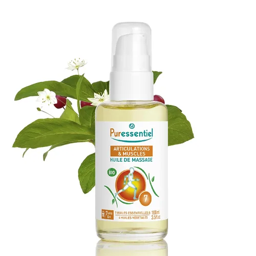 Vista 5 de Puressentiel Aceite de masaje orgánico relajante muscular con árnica y gaulteria – Aceite de aromaterapia para tensión muscular – Sin alcohol, a