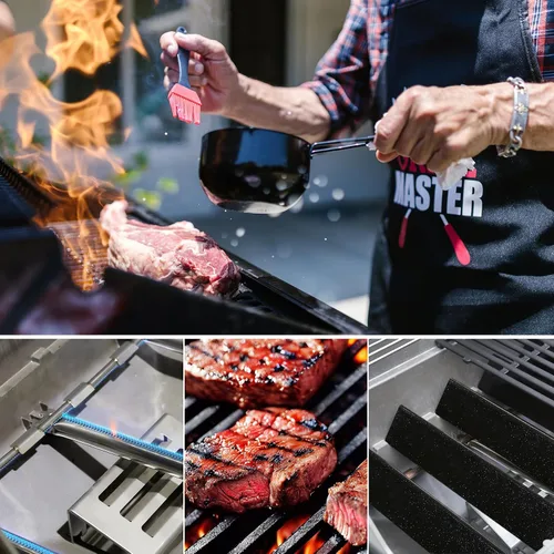 Vista 7 de Piezas de repuesto para Weber Spirit de 15.3 pulgadas de acero porcelánico 7636 placa de calor para parrilla y tubo de quemador 69787 para parrilla