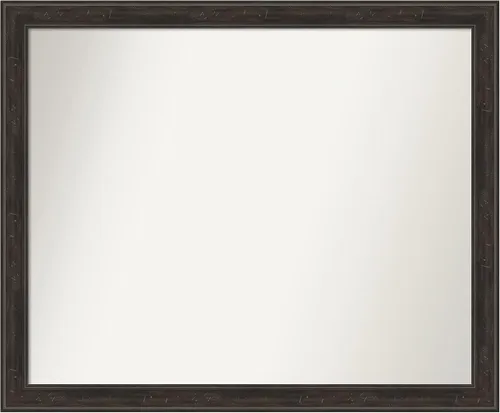 Vista 96 de Amanti Art Espejo de baño marrón para sobre el fregadero, 24 x 24 pulgadas, espejo de tocador cuadrado marrón Caleb, marco de madera rústica