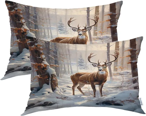 Vista 37 de Batmerry Autumn Pumpkin Templeton Throw Pillow Covers, Green Leaves Paths Forests Decorative Pillow Covers Digital Printing Blended for Couch Sofa