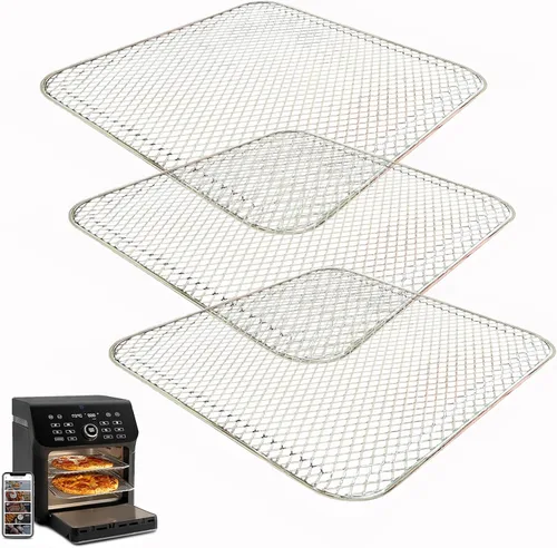 Vista 8 de ALJ Estantes mejorados para freidora de aire PowerXL Vortex Pro de 10 cuartos de galón, freidora de aire, estilo malla, bandeja de alimentos