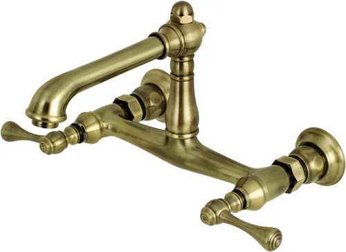 Vista 5 de Kingston Brass KS7247BL - Grifo de baño de montaje en pared, latón cepillado Cobrizo cepillado