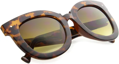 Vista 4 de zeroUV Gafas de sol redondas de ojo de gato con borde de mariposa de gran tamaño para mujer, 2.638 in
