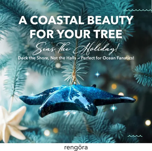 Vista 2 de Adorno de Navidad para la playa, decoración de árbol costero pintado a mano, adorno náutico de vida marina para amantes del océano, decoración única