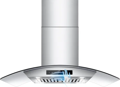 Vista 22 de Campana extractora de isla de 36 pulgadas, montaje en techo de 1200 CFM con detección de gestos de 4 velocidades y control táctil, campana