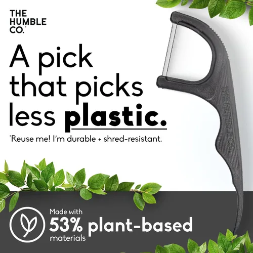Vista 4 de The Humble Co. Porta-hilo dental natural (200 unidades) – Hilo dental vegano, ecológico y sostenible para el cuidado bucal – Ayuda a eliminar