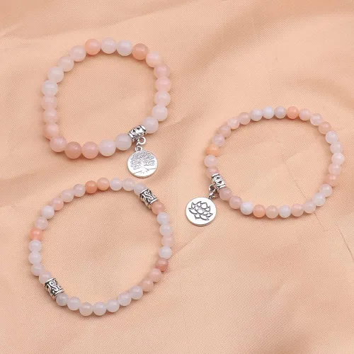 Vista 3 de UEUC 7 - Brazalete curativo de 7 chakras de hematita para mujer, juego de brazalete difusor con dije de flor de loto para yoga o reiki, brazalete