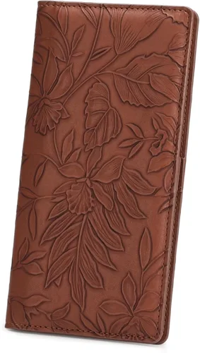 Vista 13 de FALAN MULE Cartera delgada ultrafina para mujer, de cuero plegable, bloqueo RFID, tarjetero de diseño, Negro