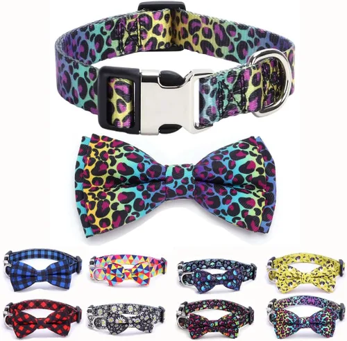 Vista 13 de Collares para perros pequeños, con patrón de impresión 3D, de nailon suave, ajustables, para perros pequeños, medianos, grandes, hembra, niño 1