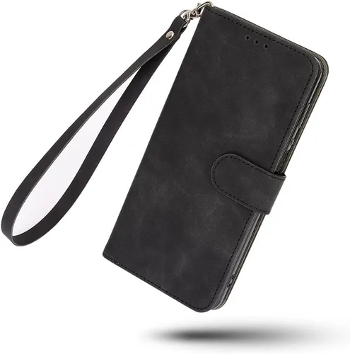 Vista 7 de Phone FILP Case Wallet Case Compatible with Infinix Hot 50 5G Case with Card Holder,Flip Case PU Leather Phone Wallet Case with Wrist Strap Black