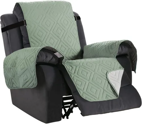 Vista 53 de H.VERSAILTEX Funda reversible para silla, protector de muebles antideslizante, resistente al agua, con correas elásticas de 2 pulgadas