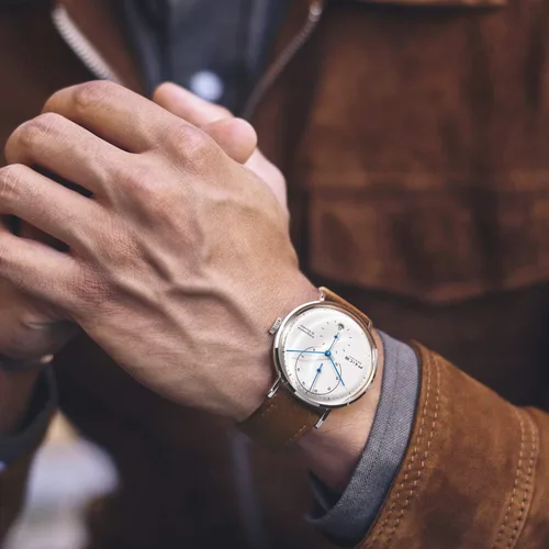 Vista 4 de FEICE Bauhaus - Reloj mecánico automático con espejo abovedado, resistente al agua, de cara grande, para hombre, 1.65 pulgadas (FM202)