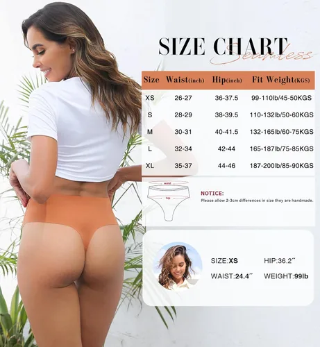 Vista 5 de Wealurre Ropa interior para mujer, de cintura alta, sin costuras, transpirable, no se ve, paquete de 6