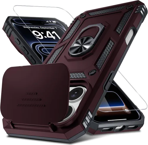 Vista 115 de Janmitta Funda para iPhone 8 Plus/7 Plus/6 Plus, Cubierta de Teléfono con Cubierta Deslizante Integrada para Lente de Cámara + Protector
