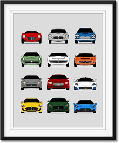 Vista 12 de Custom Car Posters Póster hecho a mano compatible con Mercedes-Benz Impresión de Evolución Arte de Pared Decoración Mejor de las Generaciones