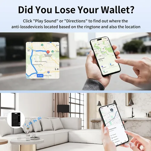 Vista 3 de Tarjeta de seguimiento de billetera con certificación MFi, funciona con Apple Find My 0.07in ultra slim tracker card, wireless charging, IP67