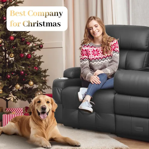 Vista 149 de Sofá de Dos Plazas Reclinable, Sofá Reclinable de Masaje con Gran Capacidad de Peso, Silla de Dos Plazas para RV en Liquidación con Consola, USB