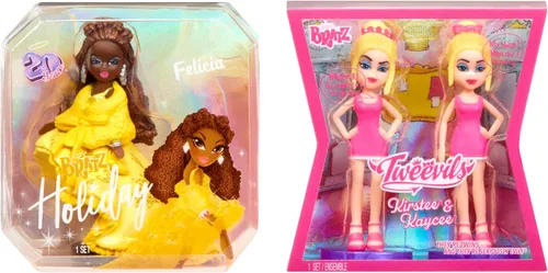 Vista 3 de MGA's Miniverse Mini Bratz Edición Limitada, paquete de 2 mini figuras de Felicia y Tweevils en embalaje de exhibición