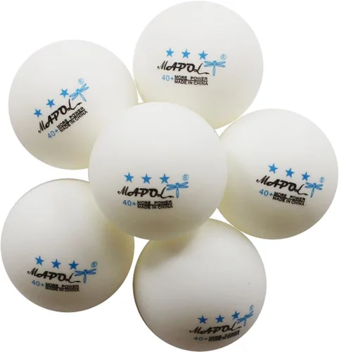 Vista 6 de Mapol - Pelotas de tenis de mesa (50 unidades, 3 estrellas), color blanco, pelotas premium para entrenamiento de ping pong