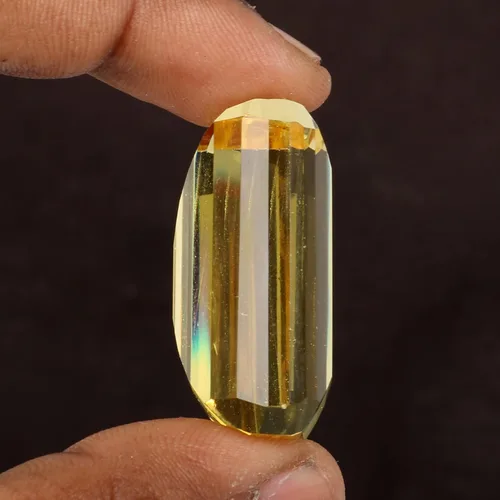 Vista 4 de REAL-GEMS Piedras preciosas sueltas de citrino amarillo brasileño facetadas cuadradas y corte esmeralda citrino amarillo para hacer joyas