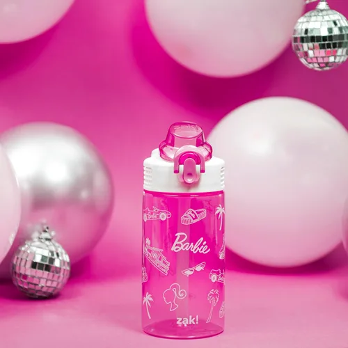 Vista 3 de Zak Designs Barbie Sage - Botella de agua para niños con popote a prueba