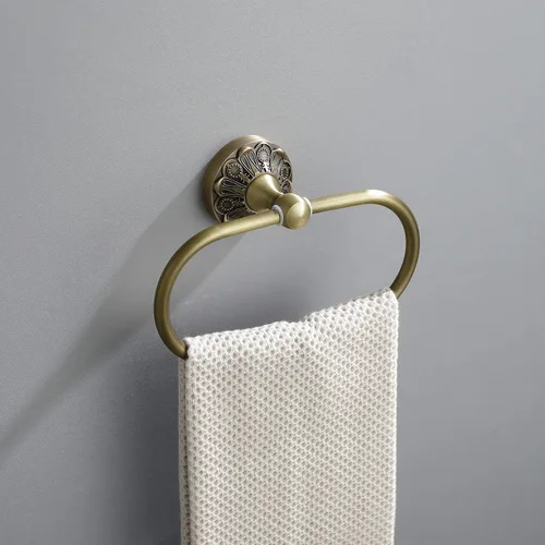 Vista 5 de Toallero + soporte para papel higiénico, juego de accesorios de baño de latón