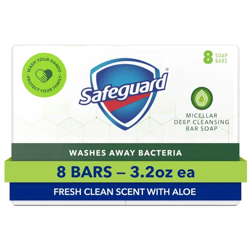 Vista 14 de Safeguard Jabón en Barra Micelar de Limpieza Profunda para Baño, elimina el 99 por ciento de las bacterias, deja la piel suave, aroma fresco