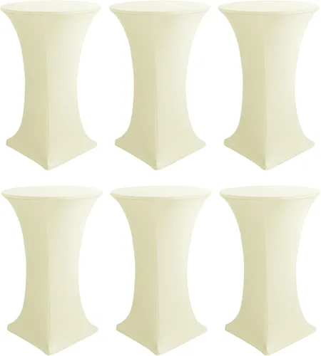 Vista 16 de HolidayIdeas Fundas para Mesa de Cóctel, Paquete de 2 - Manteles de Cóctel de Spandex Elástico Ajustado con Esquinas Cuadradas