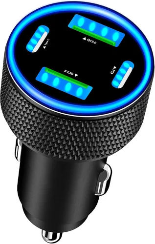 Vista 11 de [Apple MFi Certified] Retractable Car Charger for iPhone 17, SDNCIE 120W USB C Car Charger 4 in 1 PD/QC Type C Fast Charging Cigarette Lighter