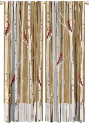 Vista 18 de Cortinas de abedul para sala de estar, niebla matutina en otoño, decoración del hogar, 42 x 45 pulgadas de largo