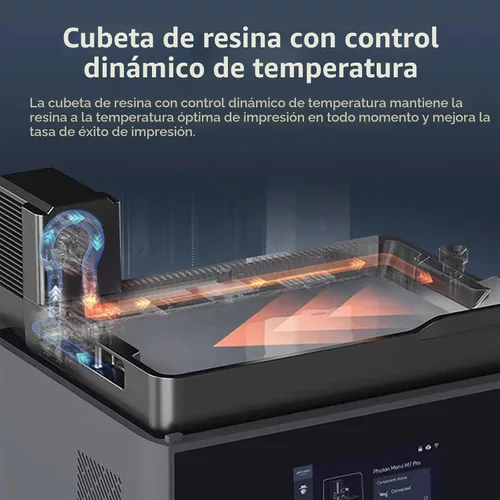 Vista 8 de Original Photon Mono M7 Pro - Depósito de resina inteligente para impresora 3D, tanque de resina con control de temperatura dinámico con película